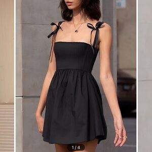 Commense Shirred Knotted Cami Short Dress